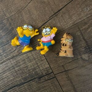 Lot Of 3 Vintage Garfield Two PVC And One 1981 Pencil Topper